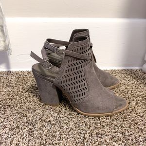 Peep toe dress booties